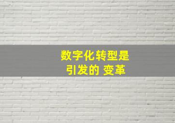 数字化转型是 引发的 变革